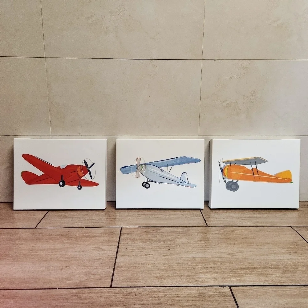 Stupell Industries Triple Colorful Airplanes Drawing, 14